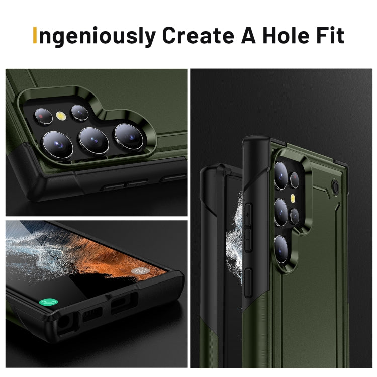 For Samsung Galaxy S22 Ultra 5G 2 in 1 Soft TPU Hard PC Phone Case