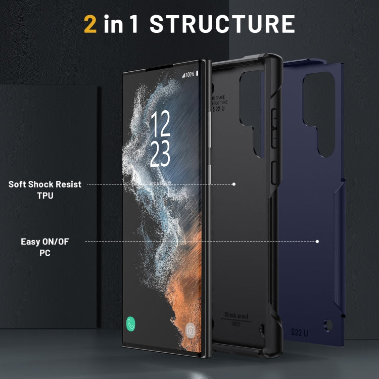For Samsung Galaxy S22 Ultra 5G 2 in 1 Soft TPU Hard PC Phone Case