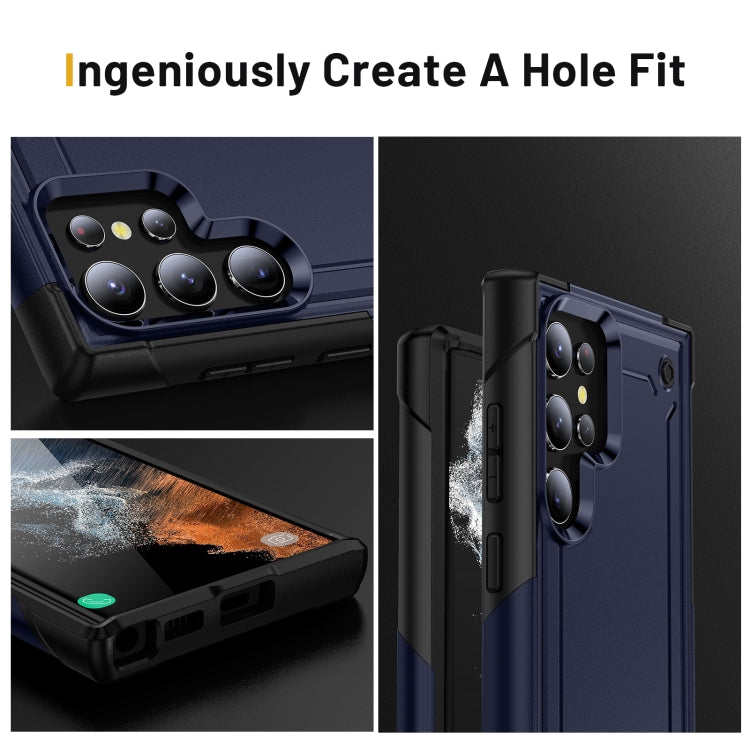 For Samsung Galaxy S22 Ultra 5G 2 in 1 Soft TPU Hard PC Phone Case