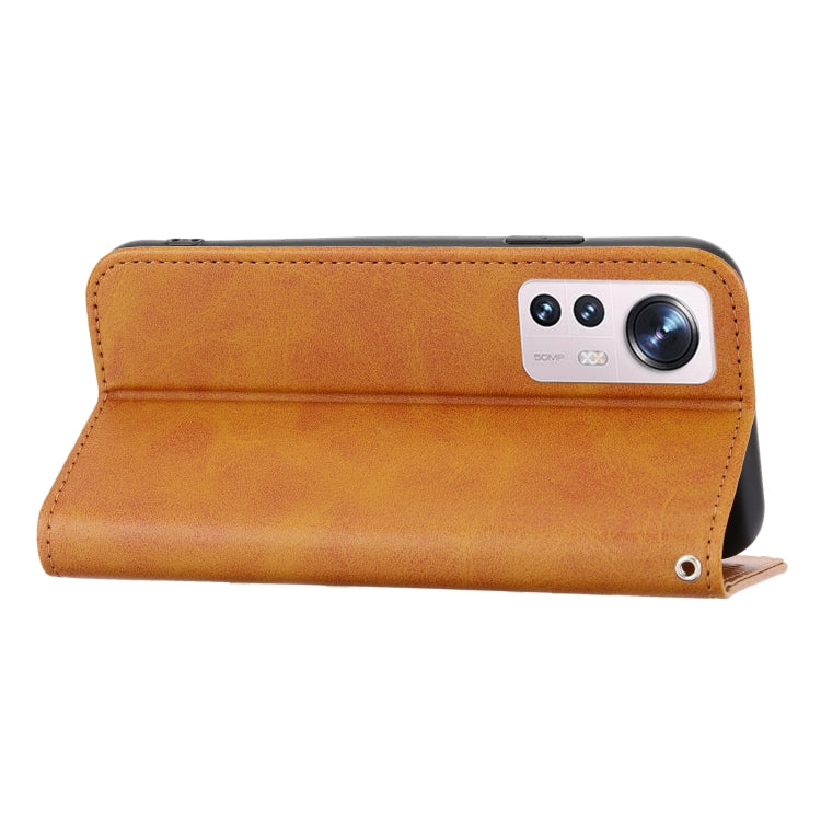 For Xiaomi 12 Pro/12S Pro Cubic Grid Calf Texture Magnetic Closure Leather Phone Case