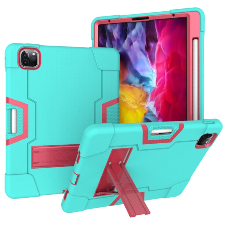 For iPad Pro 11 inch 2021 / 2020 Contrast Color Robot Shockproof Silicon + PC Protective Tablet Case with Holder & Pen Slot