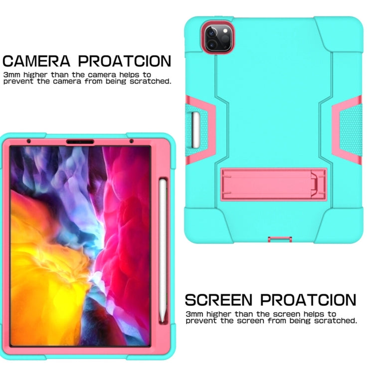 For iPad Pro 11 inch 2021 / 2020 Contrast Color Robot Shockproof Silicon + PC Protective Tablet Case with Holder & Pen Slot