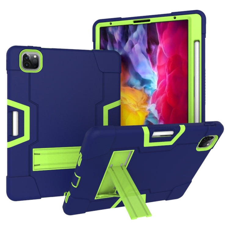 For iPad Pro 11 inch 2021 / 2020 Contrast Color Robot Shockproof Silicon + PC Protective Tablet Case with Holder & Pen Slot