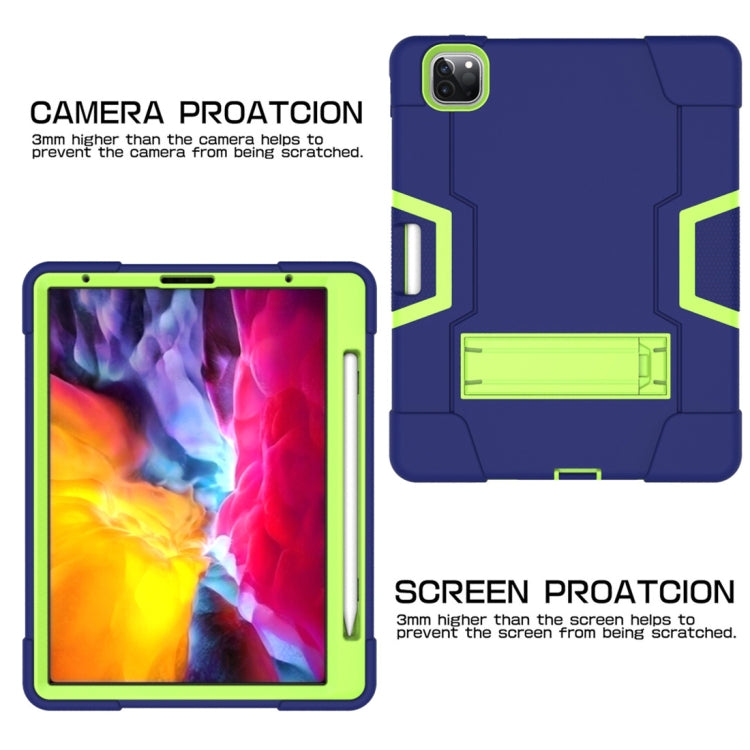 For iPad Pro 11 inch 2021 / 2020 Contrast Color Robot Shockproof Silicon + PC Protective Tablet Case with Holder & Pen Slot