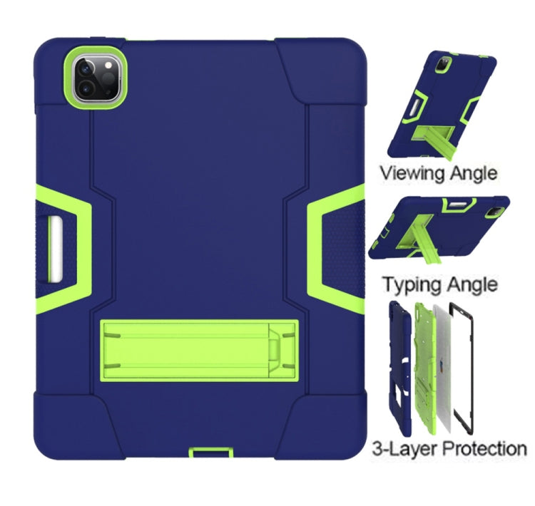 For iPad Pro 11 inch 2021 / 2020 Contrast Color Robot Shockproof Silicon + PC Protective Tablet Case with Holder & Pen Slot