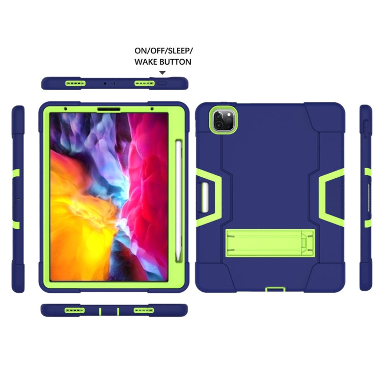 For iPad Pro 11 inch 2021 / 2020 Contrast Color Robot Shockproof Silicon + PC Protective Tablet Case with Holder & Pen Slot