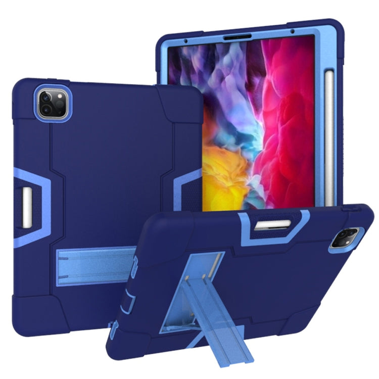 For iPad Pro 11 inch 2021 / 2020 Contrast Color Robot Shockproof Silicon + PC Protective Tablet Case with Holder & Pen Slot