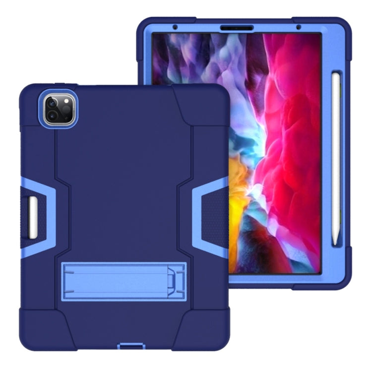 For iPad Pro 11 inch 2021 / 2020 Contrast Color Robot Shockproof Silicon + PC Protective Tablet Case with Holder & Pen Slot