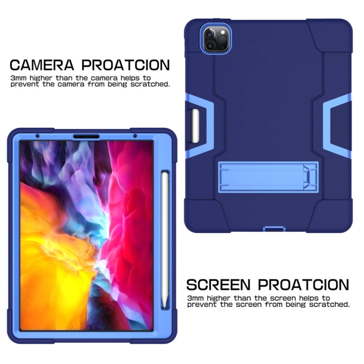 For iPad Pro 11 inch 2021 / 2020 Contrast Color Robot Shockproof Silicon + PC Protective Tablet Case with Holder & Pen Slot