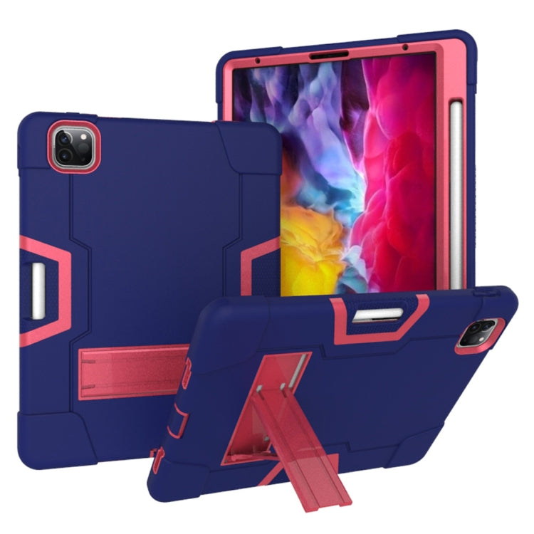 For iPad Pro 11 inch 2021 / 2020 Contrast Color Robot Shockproof Silicon + PC Protective Tablet Case with Holder & Pen Slot
