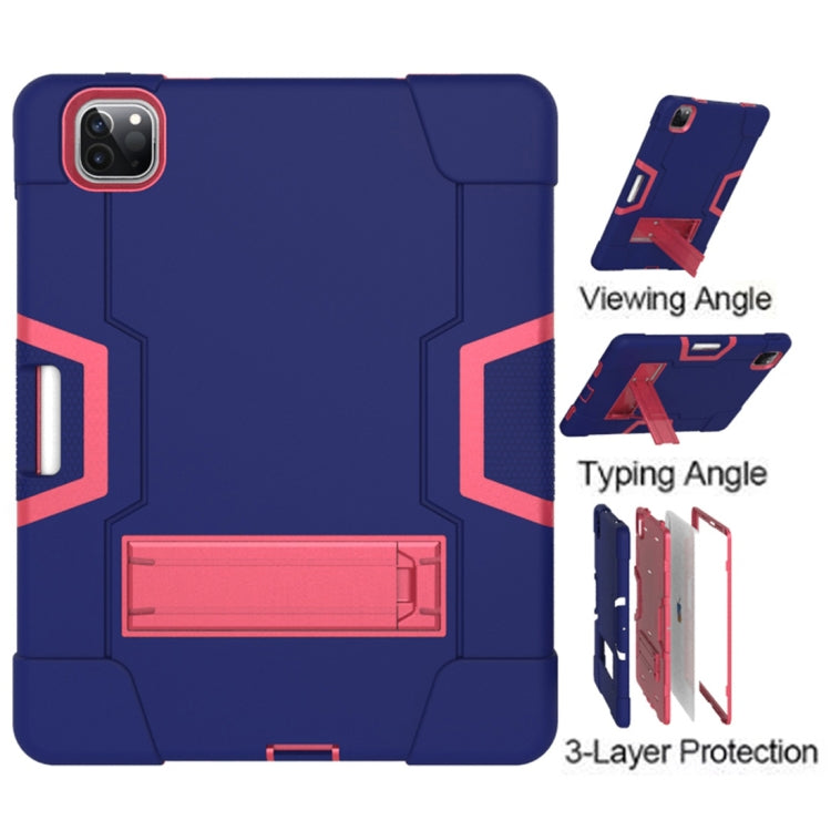 For iPad Pro 11 inch 2021 / 2020 Contrast Color Robot Shockproof Silicon + PC Protective Tablet Case with Holder & Pen Slot