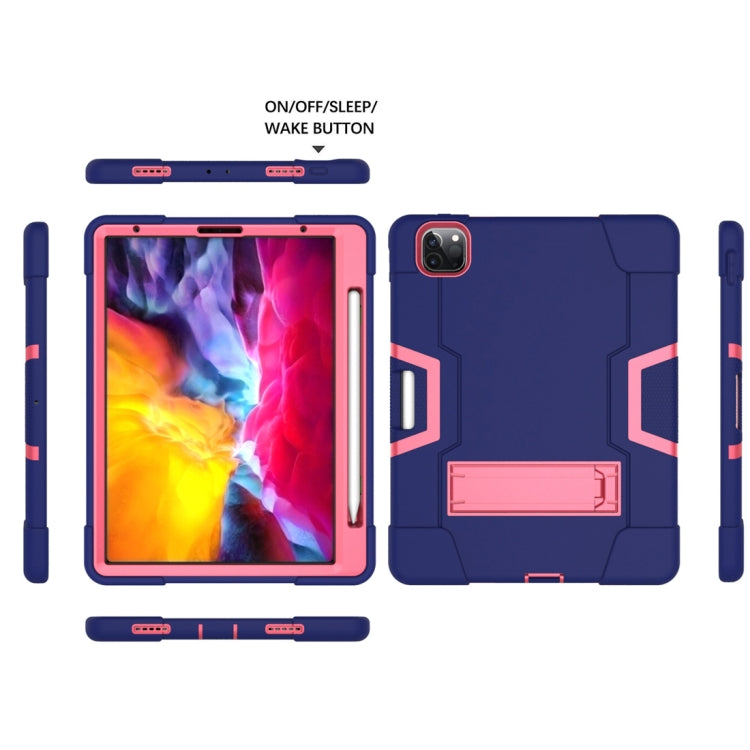 For iPad Pro 11 inch 2021 / 2020 Contrast Color Robot Shockproof Silicon + PC Protective Tablet Case with Holder & Pen Slot