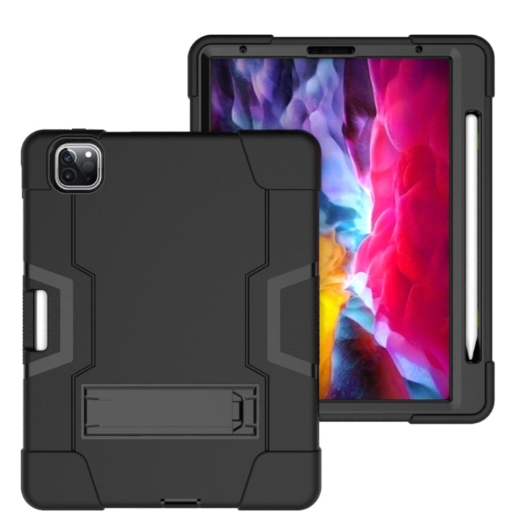 For iPad Pro 11 inch 2021 / 2020 Contrast Color Robot Shockproof Silicon + PC Protective Tablet Case with Holder & Pen Slot
