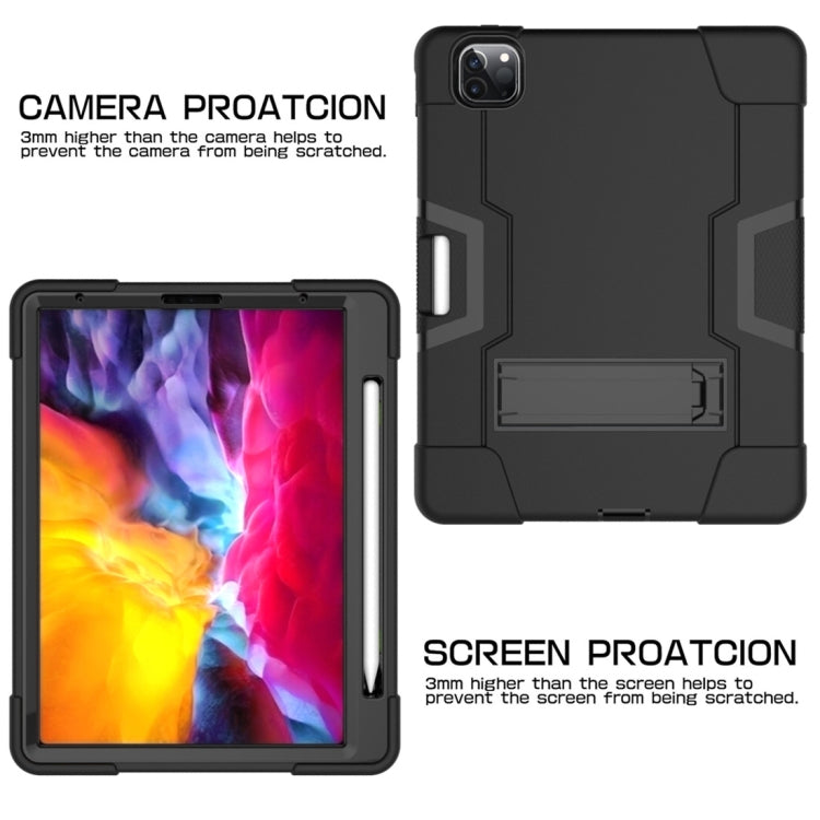 For iPad Pro 11 inch 2021 / 2020 Contrast Color Robot Shockproof Silicon + PC Protective Tablet Case with Holder & Pen Slot