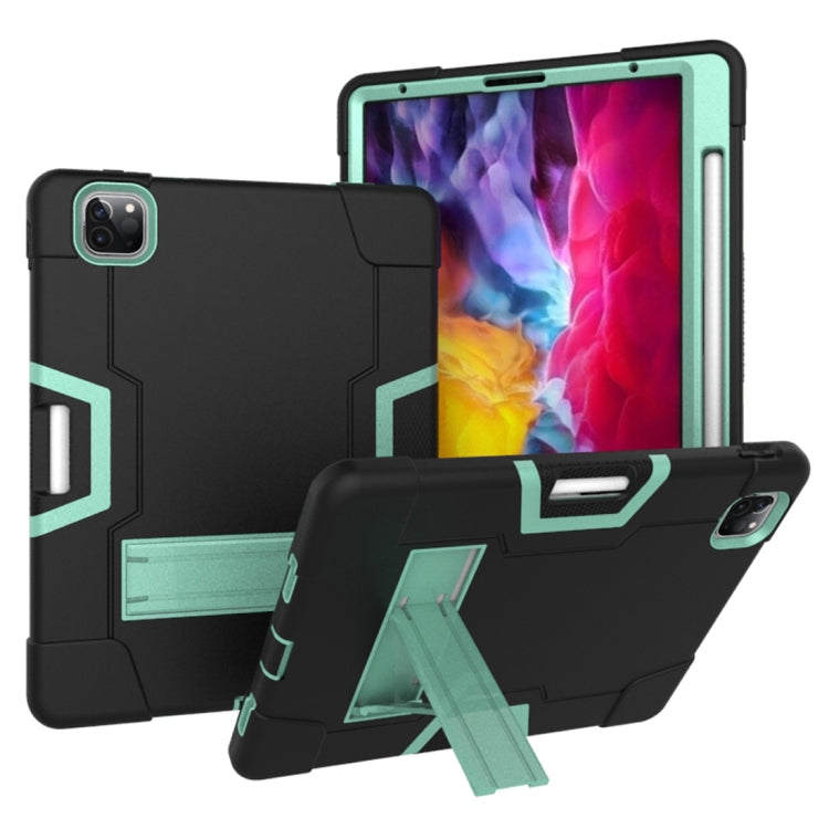 For iPad Pro 11 inch 2021 / 2020 Contrast Color Robot Shockproof Silicon + PC Protective Tablet Case with Holder & Pen Slot