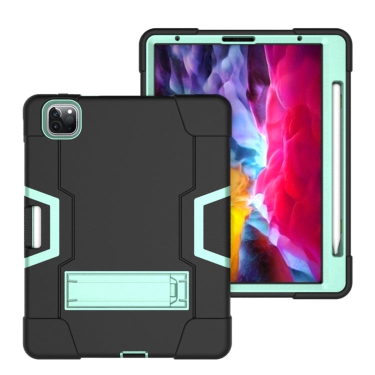 For iPad Pro 11 inch 2021 / 2020 Contrast Color Robot Shockproof Silicon + PC Protective Tablet Case with Holder & Pen Slot
