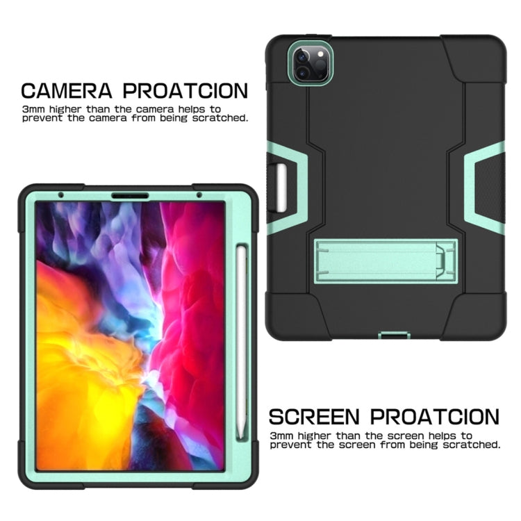 For iPad Pro 11 inch 2021 / 2020 Contrast Color Robot Shockproof Silicon + PC Protective Tablet Case with Holder & Pen Slot