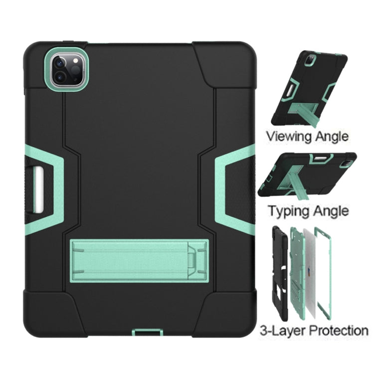 For iPad Pro 11 inch 2021 / 2020 Contrast Color Robot Shockproof Silicon + PC Protective Tablet Case with Holder & Pen Slot
