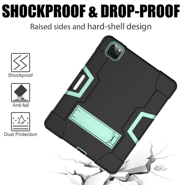 For iPad Pro 11 inch 2021 / 2020 Contrast Color Robot Shockproof Silicon + PC Protective Tablet Case with Holder & Pen Slot
