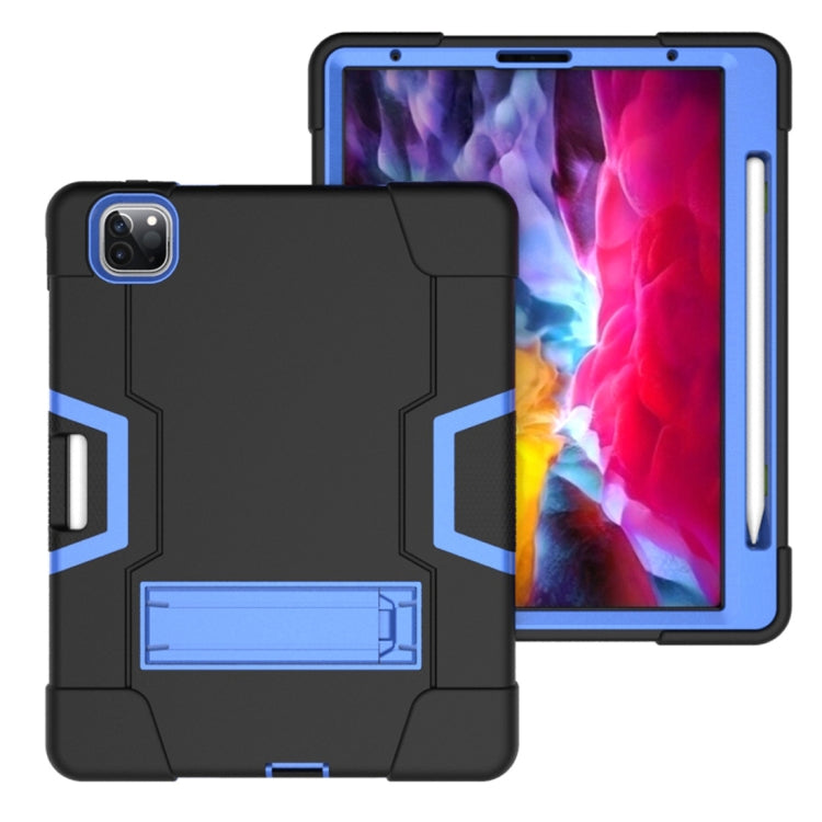 For iPad Pro 11 inch 2021 / 2020 Contrast Color Robot Shockproof Silicon + PC Protective Tablet Case with Holder & Pen Slot