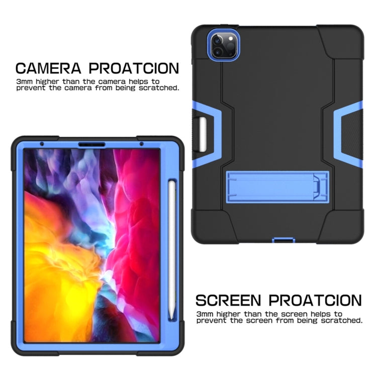 For iPad Pro 11 inch 2021 / 2020 Contrast Color Robot Shockproof Silicon + PC Protective Tablet Case with Holder & Pen Slot