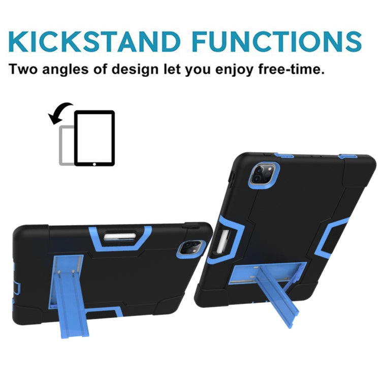 For iPad Pro 11 inch 2021 / 2020 Contrast Color Robot Shockproof Silicon + PC Protective Tablet Case with Holder & Pen Slot
