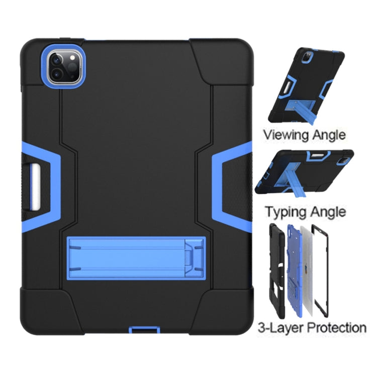 For iPad Pro 11 inch 2021 / 2020 Contrast Color Robot Shockproof Silicon + PC Protective Tablet Case with Holder & Pen Slot