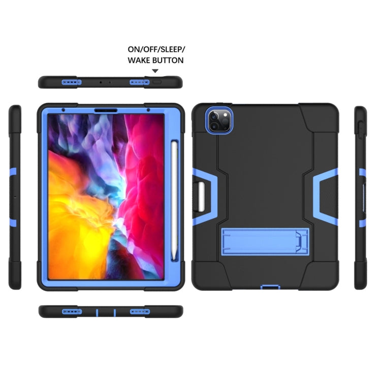For iPad Pro 11 inch 2021 / 2020 Contrast Color Robot Shockproof Silicon + PC Protective Tablet Case with Holder & Pen Slot