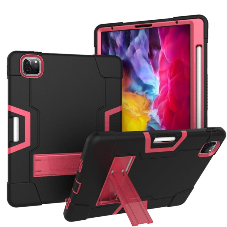 For iPad Pro 11 inch 2021 / 2020 Contrast Color Robot Shockproof Silicon + PC Protective Tablet Case with Holder & Pen Slot