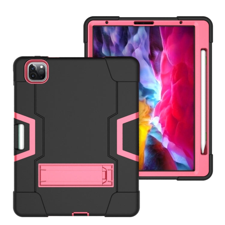 For iPad Pro 11 inch 2021 / 2020 Contrast Color Robot Shockproof Silicon + PC Protective Tablet Case with Holder & Pen Slot