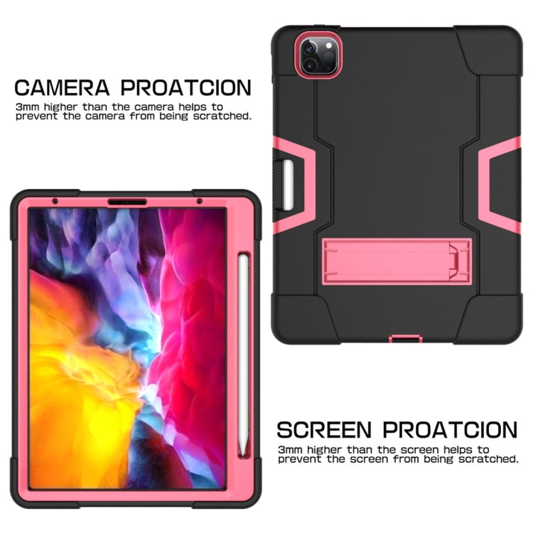 For iPad Pro 11 inch 2021 / 2020 Contrast Color Robot Shockproof Silicon + PC Protective Tablet Case with Holder & Pen Slot
