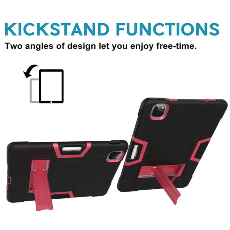 For iPad Pro 11 inch 2021 / 2020 Contrast Color Robot Shockproof Silicon + PC Protective Tablet Case with Holder & Pen Slot