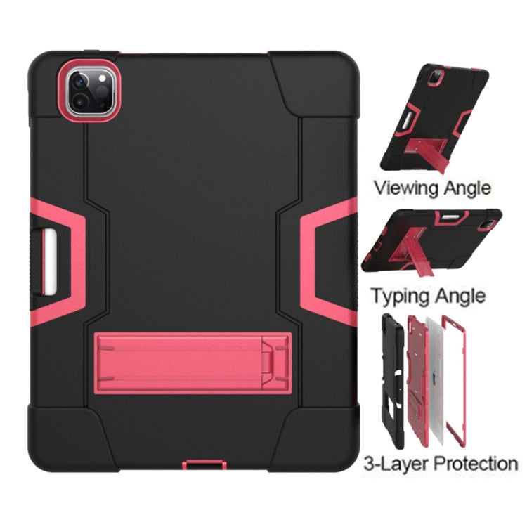 For iPad Pro 11 inch 2021 / 2020 Contrast Color Robot Shockproof Silicon + PC Protective Tablet Case with Holder & Pen Slot