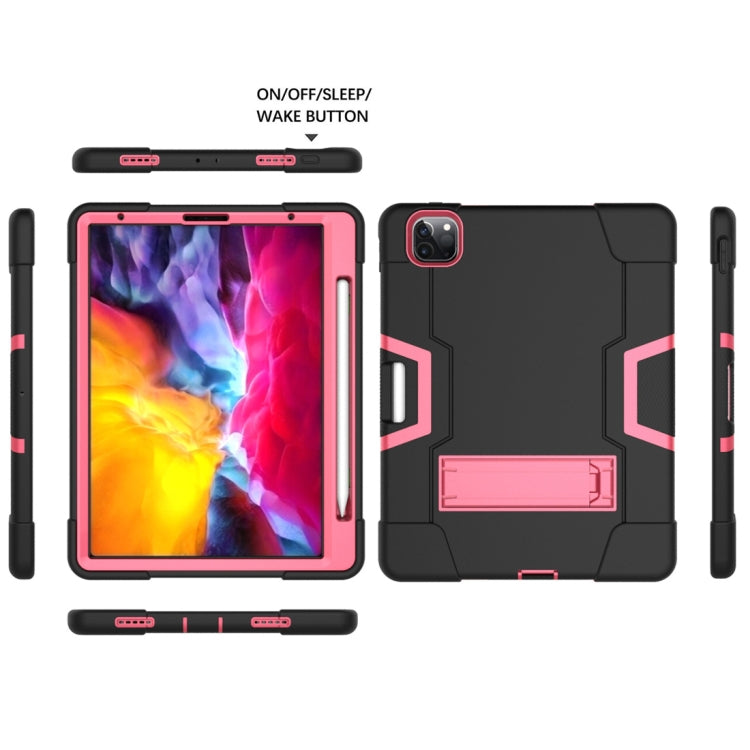 For iPad Pro 11 inch 2021 / 2020 Contrast Color Robot Shockproof Silicon + PC Protective Tablet Case with Holder & Pen Slot