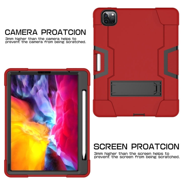 For iPad Pro 11 inch 2021 / 2020 Contrast Color Robot Shockproof Silicon + PC Protective Tablet Case with Holder & Pen Slot