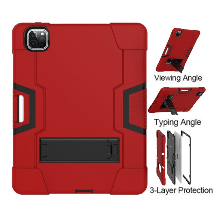 For iPad Pro 11 inch 2021 / 2020 Contrast Color Robot Shockproof Silicon + PC Protective Tablet Case with Holder & Pen Slot
