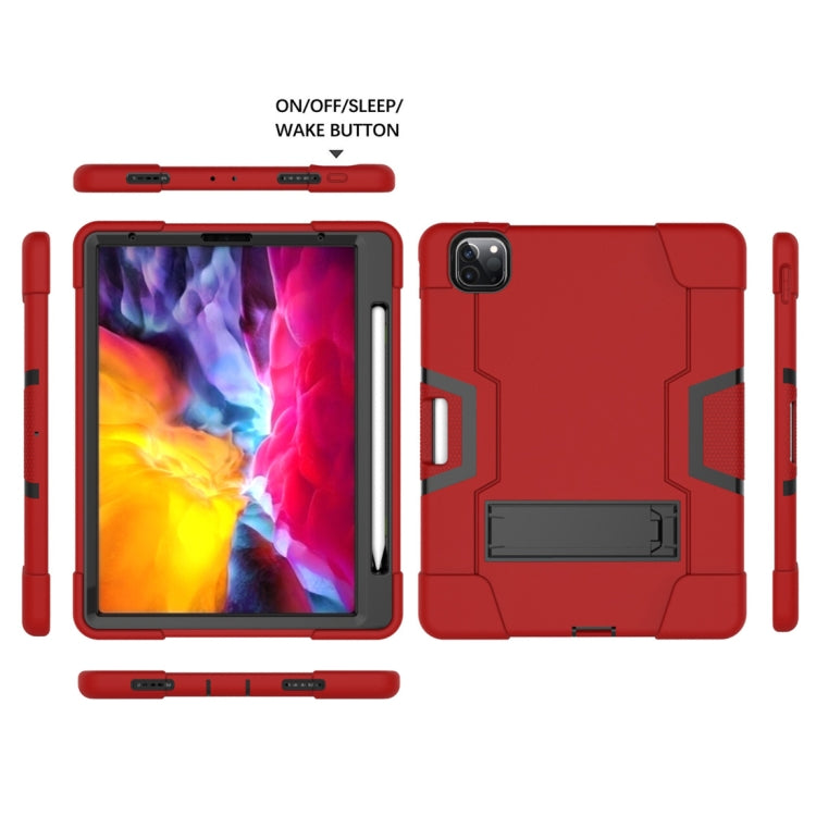 For iPad Pro 11 inch 2021 / 2020 Contrast Color Robot Shockproof Silicon + PC Protective Tablet Case with Holder & Pen Slot