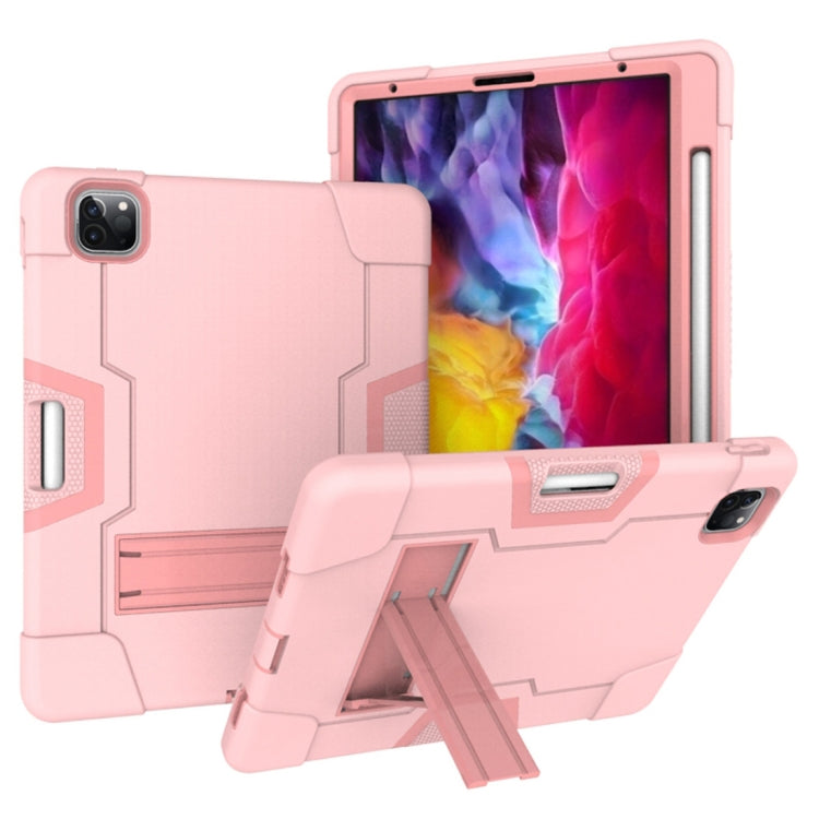 For iPad Pro 11 inch 2021 / 2020 Contrast Color Robot Shockproof Silicon + PC Protective Tablet Case with Holder & Pen Slot