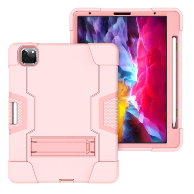 For iPad Pro 11 inch 2021 / 2020 Contrast Color Robot Shockproof Silicon + PC Protective Tablet Case with Holder & Pen Slot