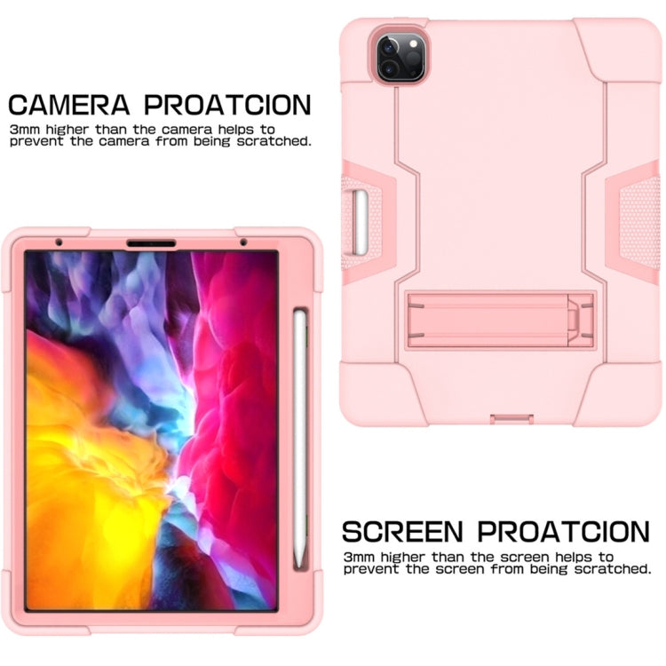 For iPad Pro 11 inch 2021 / 2020 Contrast Color Robot Shockproof Silicon + PC Protective Tablet Case with Holder & Pen Slot