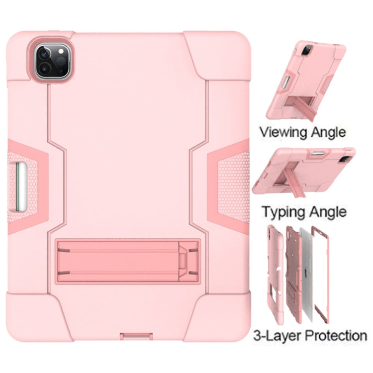 For iPad Pro 11 inch 2021 / 2020 Contrast Color Robot Shockproof Silicon + PC Protective Tablet Case with Holder & Pen Slot