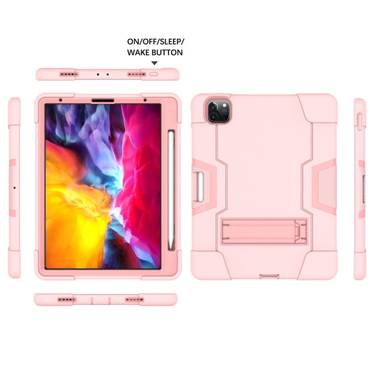 For iPad Pro 11 inch 2021 / 2020 Contrast Color Robot Shockproof Silicon + PC Protective Tablet Case with Holder & Pen Slot