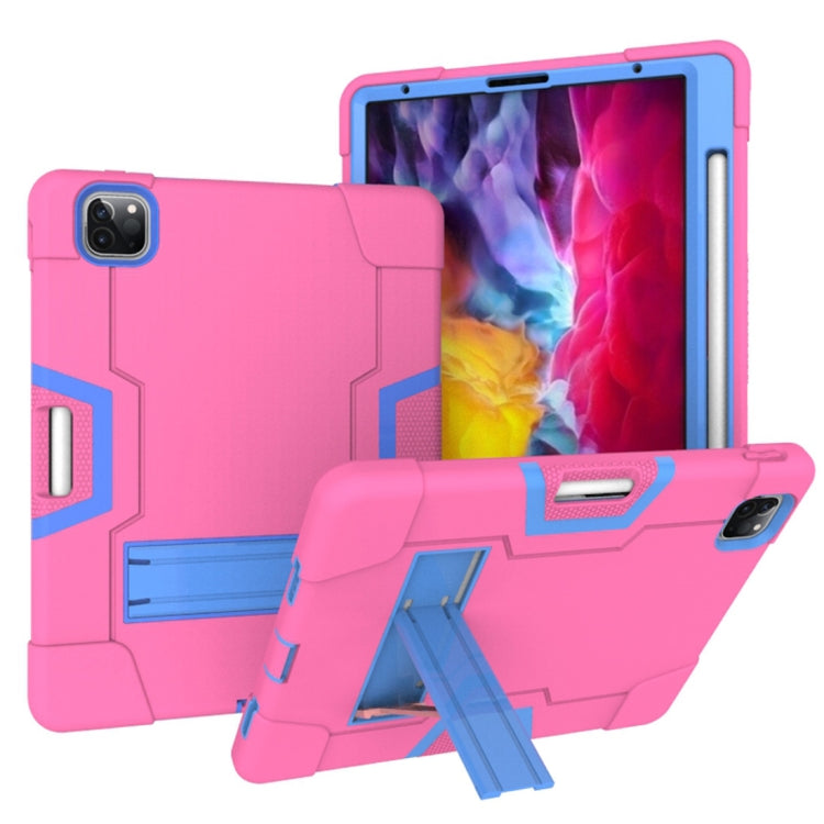 For iPad Pro 11 inch 2021 / 2020 Contrast Color Robot Shockproof Silicon + PC Protective Tablet Case with Holder & Pen Slot