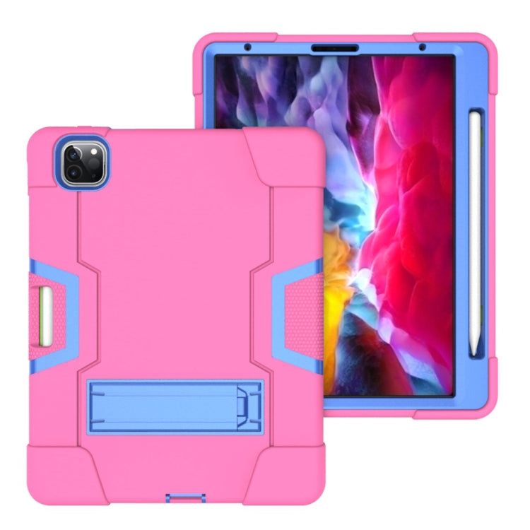 For iPad Pro 11 inch 2021 / 2020 Contrast Color Robot Shockproof Silicon + PC Protective Tablet Case with Holder & Pen Slot