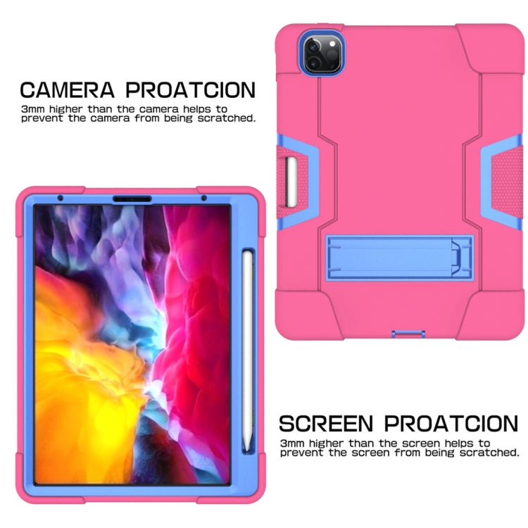 For iPad Pro 11 inch 2021 / 2020 Contrast Color Robot Shockproof Silicon + PC Protective Tablet Case with Holder & Pen Slot