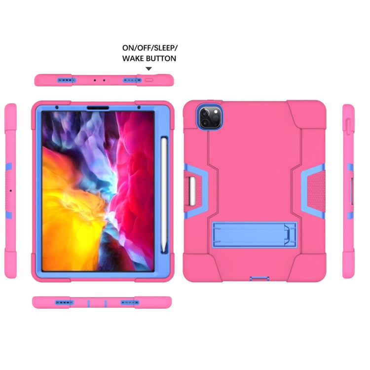 For iPad Pro 11 inch 2021 / 2020 Contrast Color Robot Shockproof Silicon + PC Protective Tablet Case with Holder & Pen Slot