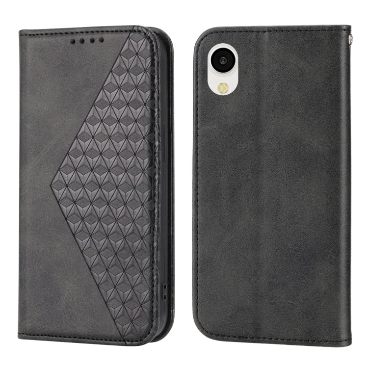 For Samsung Galaxy A23e/A23S/A23 5G/A22e Cubic Grid Calf Texture Magnetic Closure Leather Phone Case