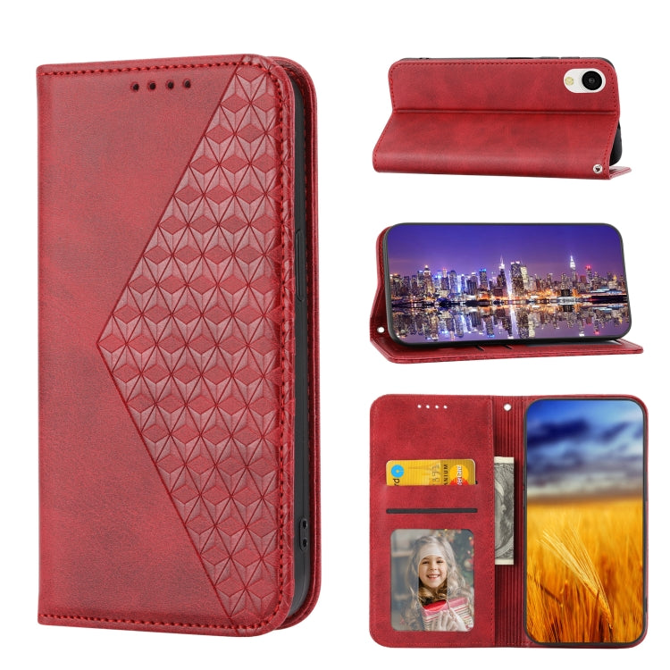For Samsung Galaxy A23e/A23S/A23 5G/A22e Cubic Grid Calf Texture Magnetic Closure Leather Phone Case
