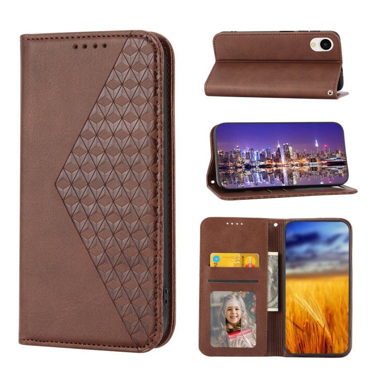 For Samsung Galaxy A23e/A23S/A23 5G/A22e Cubic Grid Calf Texture Magnetic Closure Leather Phone Case