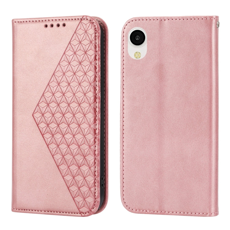 For Samsung Galaxy A23e/A23S/A23 5G/A22e Cubic Grid Calf Texture Magnetic Closure Leather Phone Case